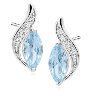 Cercei argint cu pietre bleu Marquise DiAmanti Z1081ER_AQ-DIA (Argint 925‰ 1,8 g.)